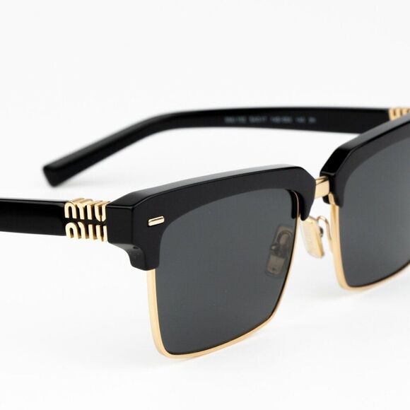 NEW Miu Miu MU10ZS 1AB5S0 Black Dark Grey Square Unisex Sunglasses 0MU 10ZS main image 4